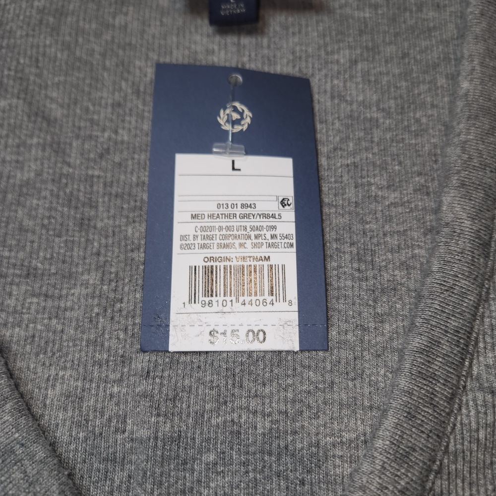 Universal Thread Grey Ribbed V-Neck Top - Picture 3 of 7